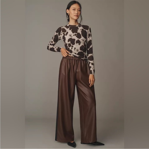 New Anthro Maeve Faux Leather Pants - Picture 2 of 9